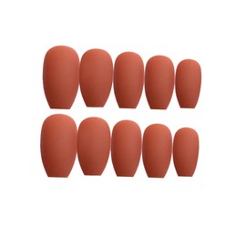 Healvian 24pcs Gradient Color Fakes Nails False Nail Tip Artificial Fingernails Pumpkin Color