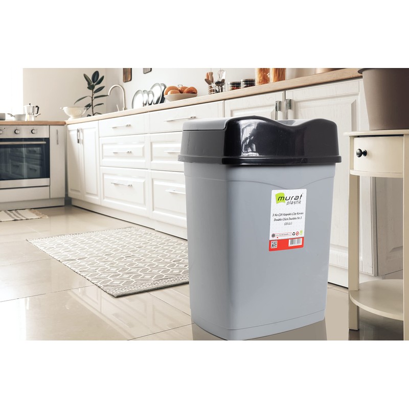 VR7 – 15 Liter Rubbish Bin, High-Grade Plastic Swing Bin