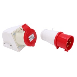 Industrial Plug Socket 380415V 32A 4Pin 3P+E IP44 Waterproof Surface Mounted for Construction Sites