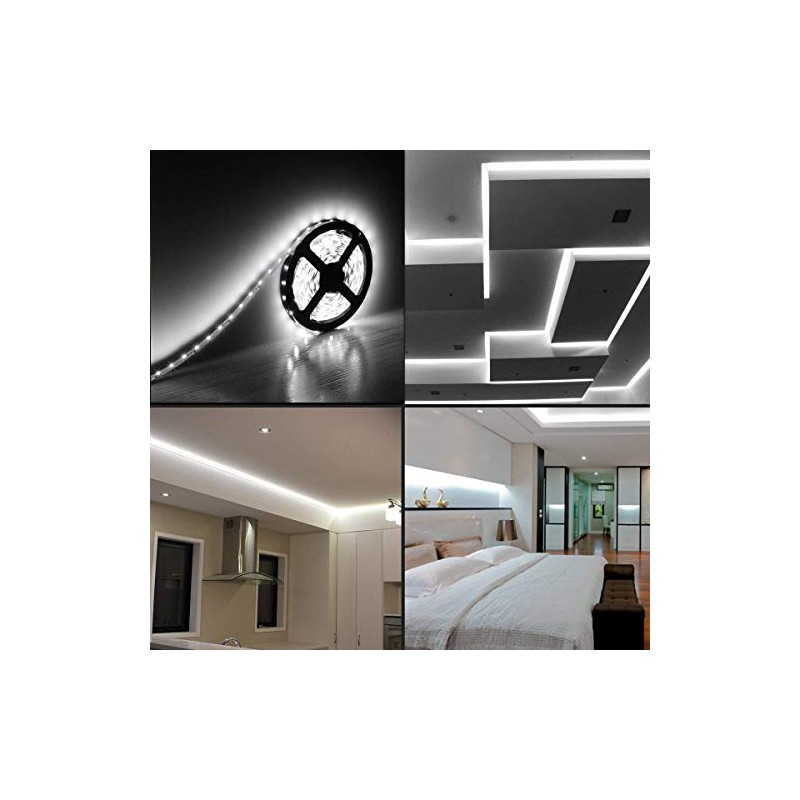 Water-Resistance IP65, 12V Waterproof Flexible LED Strip Light, 16.4ft/5m Cuttable