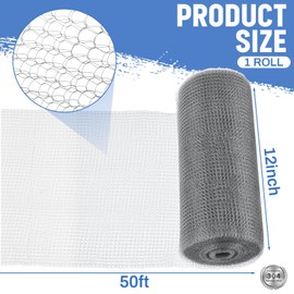 12 Inch x 50 ft 304 Stainless Steel Mesh Rodent Control for Slugs Rustproof DIY Hole Filler Double Layer Metal Mesh for Bat Snail Bird Pest Control Gap Blocker Fill Fabric Hole Gardening