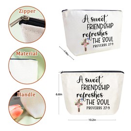 Makeup Bags for Women Secret Sister Gifts Christian Sisters in Christ Cosmetic Pouches Small Makeup Bag Friendship Faith Gift Best Friend Birthday Presents Valentine'S Day Bulk Valentine'S Gifts