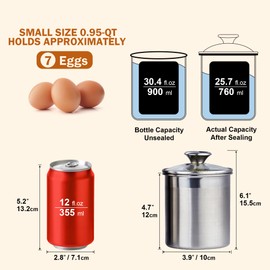 Cooks Standard Stainless Steel Food Jar Storage Canister Set Medium 4-Piece, 0.95qt/1.6qt/2.5qt/3.5qt Airtight Containers with Glass Lid for Tea Coffee Sugar Flour