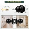 Lepushom 10 Pack Door Knobs Interior, Black Door Knobs Without