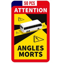 lepni.me lepni.me 50 Pieces Bus Angles Morts Stickers for France | Extra Strong Adhesion and UV Protection | Attention Warning Sign | Vehicle Blind Spot Sticker (50PCS BUS)