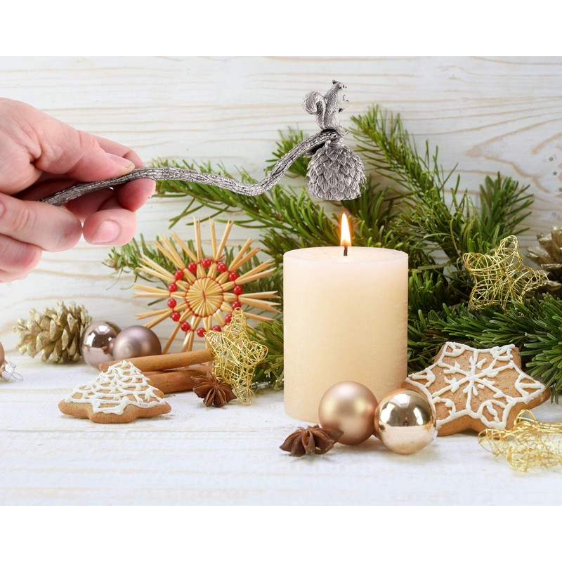 Vagabond House Pewter Squirrel Candle Snuffer 10" Long