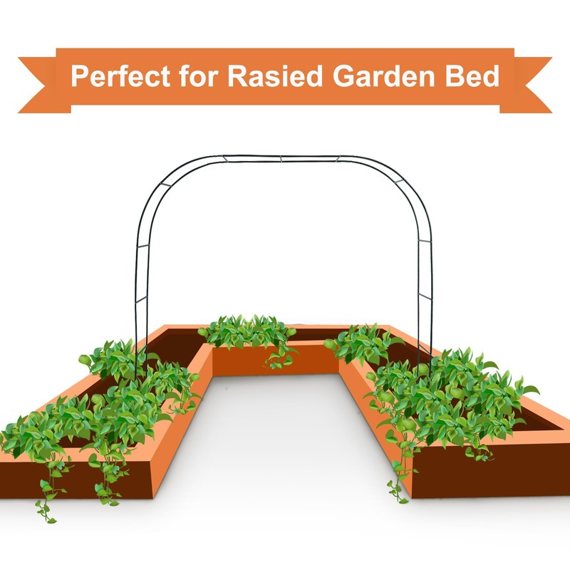 Mr.Ton Garden Arch Trellis for Climbing Plants Outdoor, Metal 7.8ft