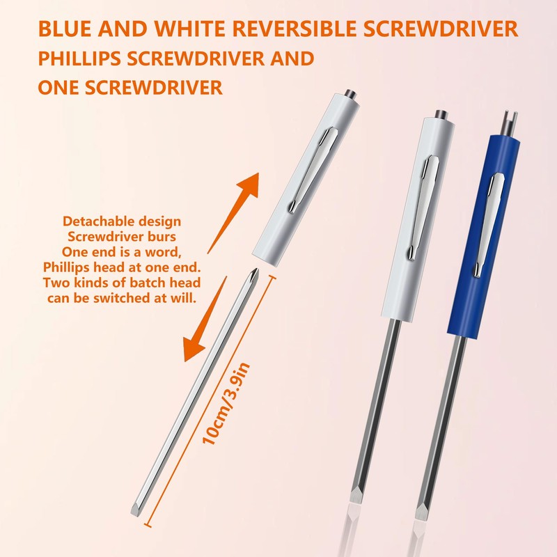 4pcs Pocket Screwdriver Set with 1 Synthetic Leather Case, Removable