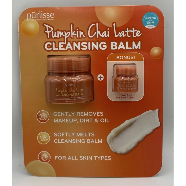 Purlisse Pumpkin Chai Latte Cleansing Balm 3.4oz Plus Bonus Travel
