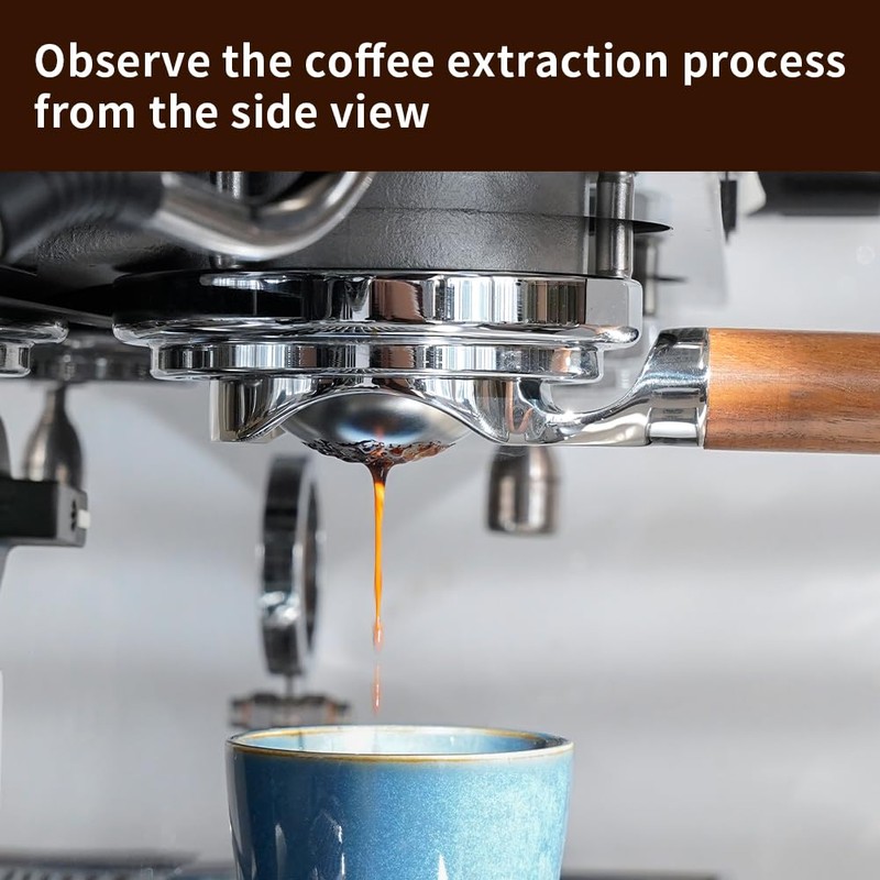 watchget 58mm Bottomless Naked Portafilter - Flat Base, Compatible with