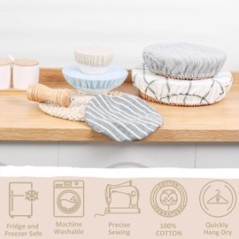 Reusable Bowl Covers, 5 Size Stretch Cloth Bowl Covers for Bread Proofing, cloth Fabric bowl Cover for Food Fruits Leftover (U)