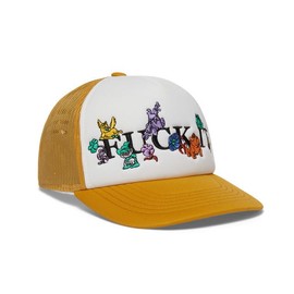 HUF Trip Trucker Hat – Men’s Mesh Trucker Hat with Embroidered Artwork, Snapback Cap, Streetwear Skate Style – Tarragon