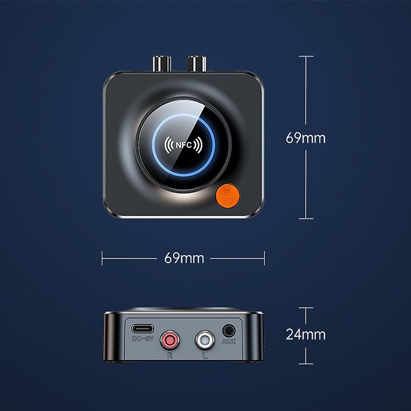 POFET Bluetooth Receiver, Bluetooth 5.1 Audio Receiver with TF Card