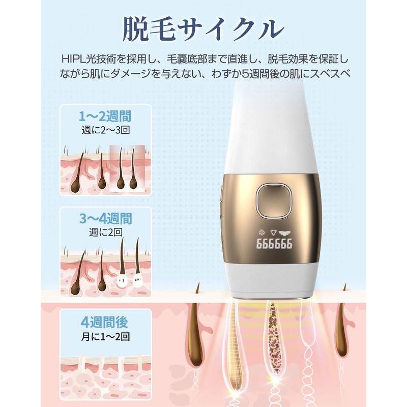 Epilator [2025 Summer Model, Salon Grade HIPL Light] Cooling Sensation,