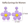 Raffia Earrings for Women Rattan Earrings Boho Raffia Straw Flower