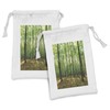Lunarable Forest Fabric Pouch Set of 2, Morning Sun Spring
