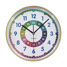 Timelike Kids Wall Clock - 10 Inch Silent Non-Ticking Colorful Wall Clock, Ideal for Bedroom,Living Room,Kitchen,Office,School Classroom (Corlorful)
