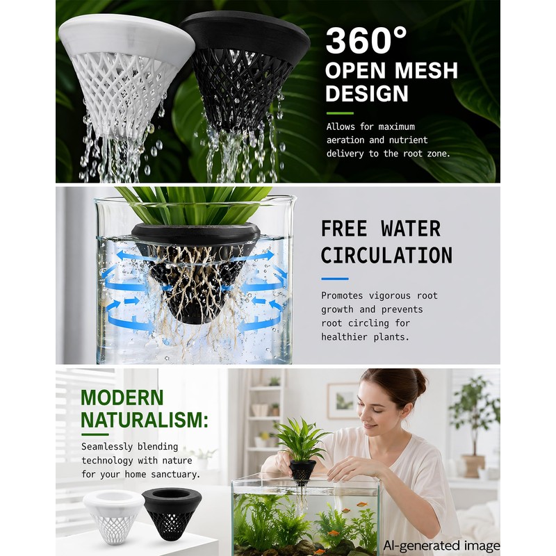 Mjeppludh 4 Pcs Plant Pot Floating Planter, Fish Tank Aquarium