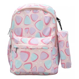Lluvia Mochila Figuras De Colores Estampada Rosa Primaria Ll23bjm082 Lluvia