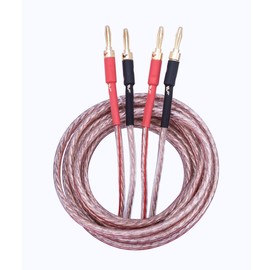 UCINNOVATE Banana Plug Coated 13 AWG Gold Plated Speaker Cable with Banana Plug Speaker Cable 9.8 ft (3 m) (9.8 FT)