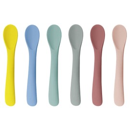 SSKHE 6Pcs Baby Spoons for Weaning, Soft-Tip Baby Cutlery for Self Feeding, Bendable & Chewproof Baby Training Spoon, Safe for Infant and Toddler, Ideal for Baby Led Weaning