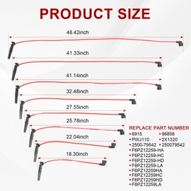 Ignition Coil 2pcs with 8MM Spark Plug Wire Set 8 Pcs Replacement For Ford Lincoln Mercury Grand Marquis F-150 F250 E-150 Town Car Crown Victoria V8 4.6L Replace 96858, 2X1320, FD480, FD487, DG435