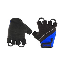 Deckra Cycling Gloves Men/Women Half Finger Padded Shock-Absorbing Anti Slip Palm, MTB, Running, Gym, Fitness Bicycling Gloves (Black/Blue, Large)