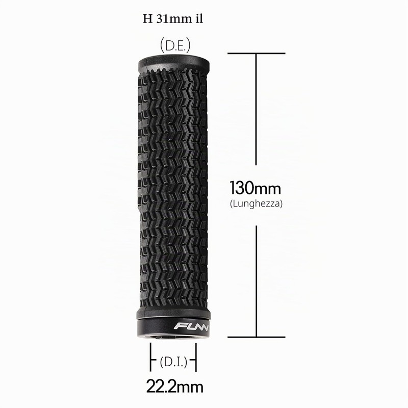Funn Holeshot Manopole per Mountain Bike con Chiusura Singola, Diametro