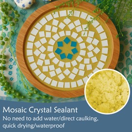 WAN2TLK Gold Mosaic Crystal Grout 200g, No Need to add Water, Direct caulking, Mosaics Tile Tools, Mosaic Crystal Sealant for All Tiles & Surfaces