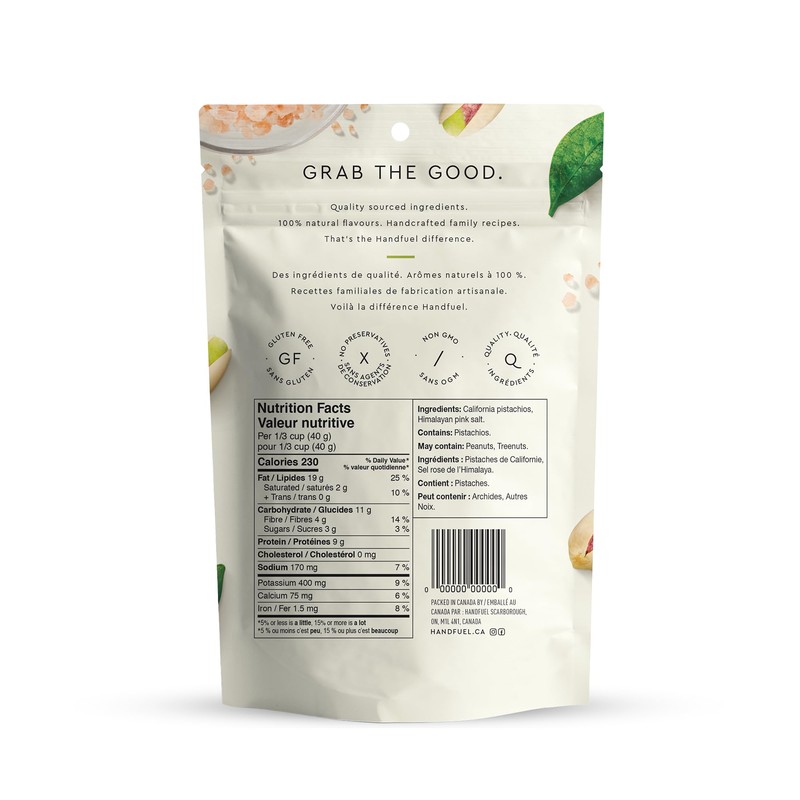 Handfuel Himalayan Salt Roasted Pistachios, Hand Roasted Snack, 150 Grams