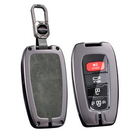 ontto 2/3/4 Buttons Car Key Protector Fit for Toyota Highlander 2024 2025 Smart Remote Key Shell with Keychain Antiscratched Key Fob Cover for Corolla RAV4 CHR Camry 4Runner Land Cruiser,Grey