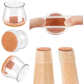 JAYZUUM 36 Stück Stuhlbeinkappen Stuhlbeinschoner, filzgleiter für stühle, Transparent silikon Schutzkappen für Stuhlbeine, geeignet für Hartholzböden, Fliesen und Laminatboden (Groß für 33-45mm)