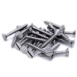 No.10 x 1.5 (4.8mm x 38mm) Slot Countersunk Self-Tapping Screw - Stainless Steel (A2) (Pack of 20)