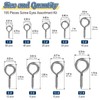 Vifmy Screw Eyes Assortment Kit(195Pcs),0.75" 0.78" 0.90" 1" 1.1" 1.18"