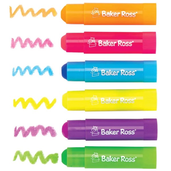 Baker Ross AT769 Neon Poster Paint Sticks in Classic Colours