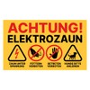 Pasture fence sign, warning sign, electric fence, feeding prohibited and