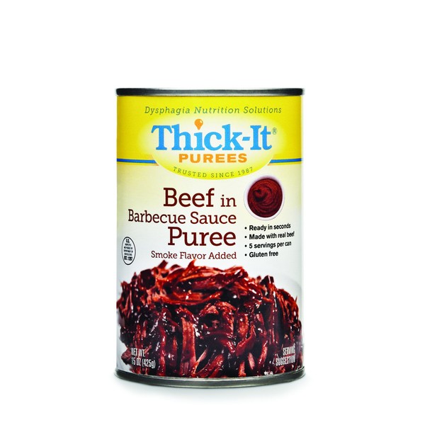 Thick-It Puree Food, Beef with Barbecue Sauce, 15 Ounce, Pack of 12