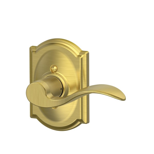 SCHLAGE Accent Lever with Camelot Trim Non-Turning Lock in Satin