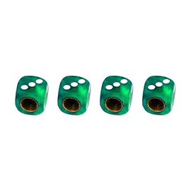 Miliheaven Green Plastic Dice with Corrosion Resistant Brass Threads Tire Alloy Valve Caps Dust Caps (4 Pack) Universal for Cars, SUVs, Bicycles, Motorcycles, Trucks | Rubber Airtight Seal | Screw-On