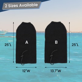 Boat Fender Covers - Marine Grade Protective Socks for Dock Bumpers, UV & Scratch Resistant, Fits Standard Fenders (2, 8.5"x27")