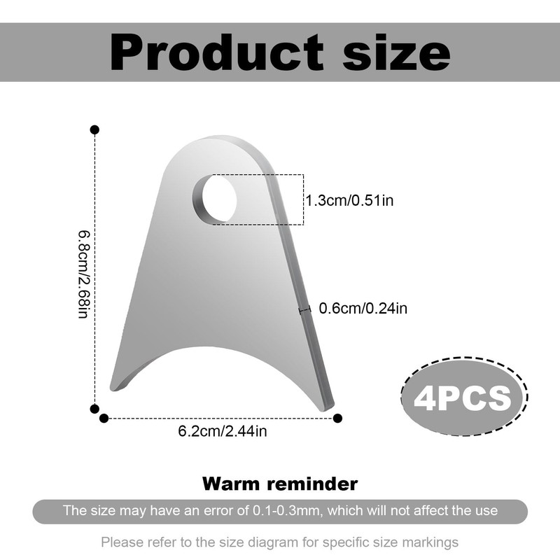 4pcs Weld On Tabs, Silver Weld On Shock Mounts Plate