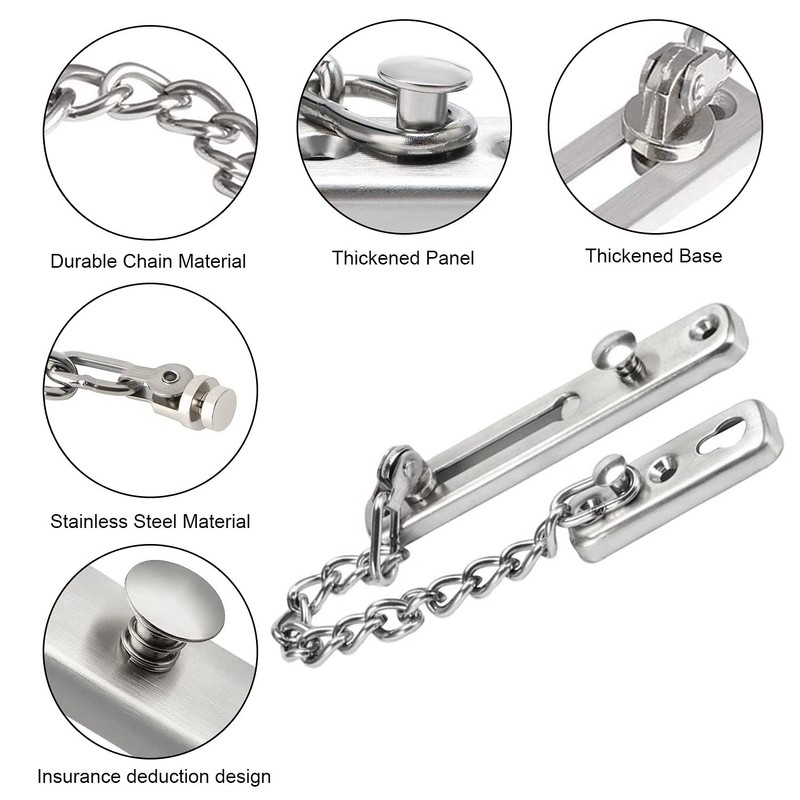 HLOMVE Sliding Chain Door Guard Lock with Security Spring Anti-Theft