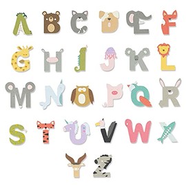 Sizzix Thinlits Die Set 26PK Animal Alphabet by Lisa Jones, 665486, Multicolour, One Size