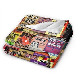 Rock Band Collage Flannel Blanket Lightweight Cozy Bed Blankets Soft Throw Blanket Fit Couch Sofa Suitable for All Season60 X50