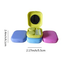 Contact Lens Case, 2 Pack Portable Contact Lens Box Kit with Mirror, Compact Soak Storage Kit for Travel (Green)