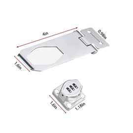 Cabinet Door Combination Lock，Household Cabinet Password Hasp Locks,Barn Door Lock,Fold Lock,Cabinet Door Locks,Cabinets, Barn Door, Bathroom, Outdoor, Garden (2Pack Silver)
