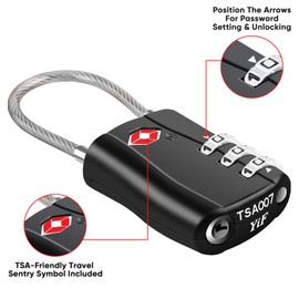ASAB Pack of 2 Suitcase Locks Luggage Locks for Suitcases 3 Digit Combination TSA Approved Travel Locks One Push Open Function Heavy Duty Gym Locks for Luggage Travel Bag TSA Padlocks for Suitcase
