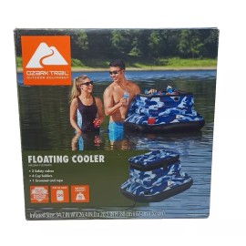 Ozark Trail 34.5" Blue Camo 9.43 gal. Inflatable Floating Cooler + Tube Float