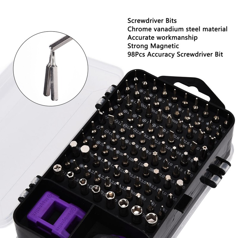 115 in 1 Screwdriver Set Magnetic Accuracy Multifunctional Bits Electronics