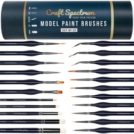 22pc Miniature Paint Brush Set For Art - Model Paint Brushes For Acrylic Painting & Dry Brush Miniature Painting - 22 Paintbrushes For Art Gifts & Acrylic Paints Set, Watercolour Brushes For Artists